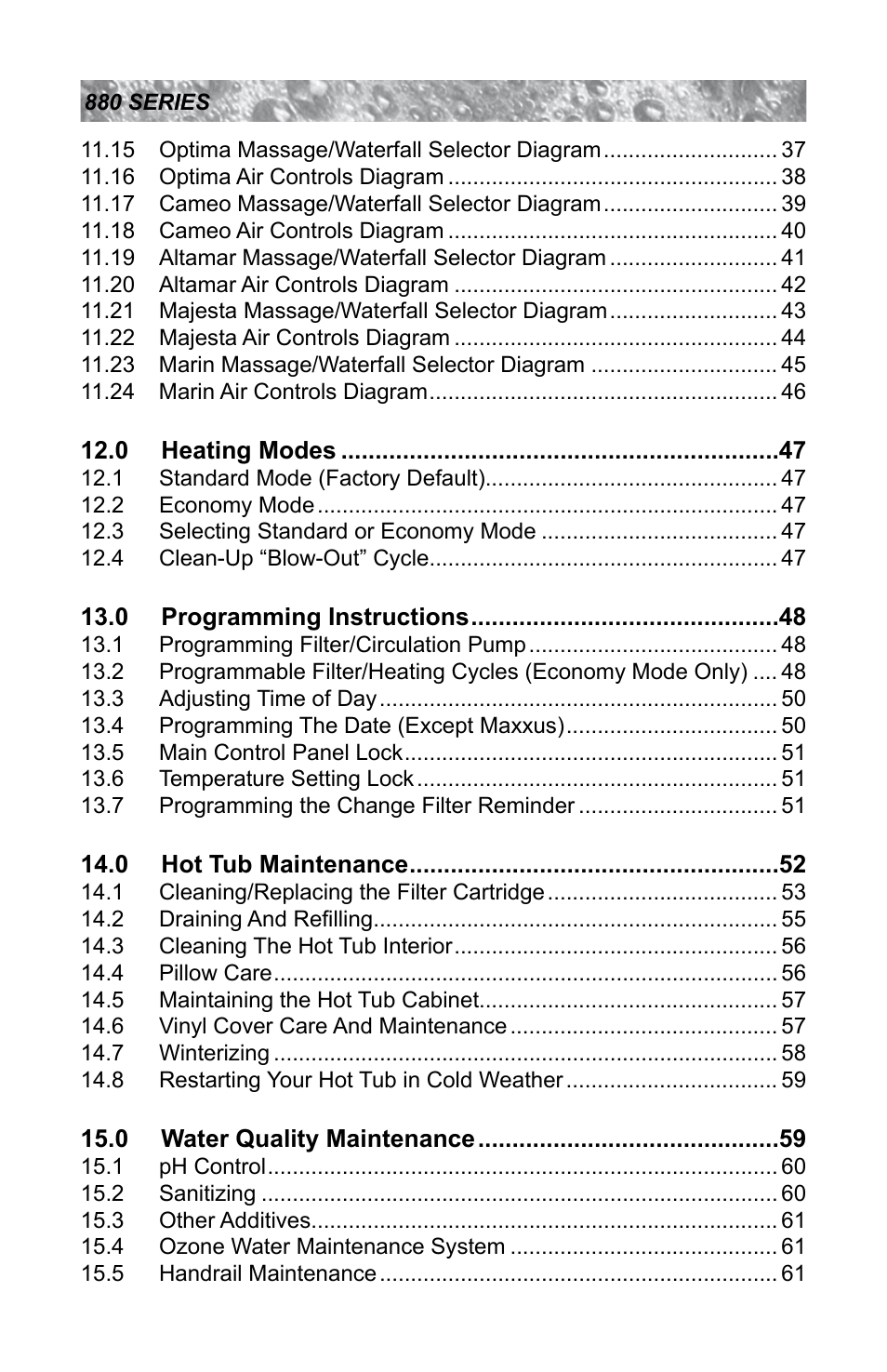 Sundance Spas ALTAMAR 880 User Manual | Page 4 / 92