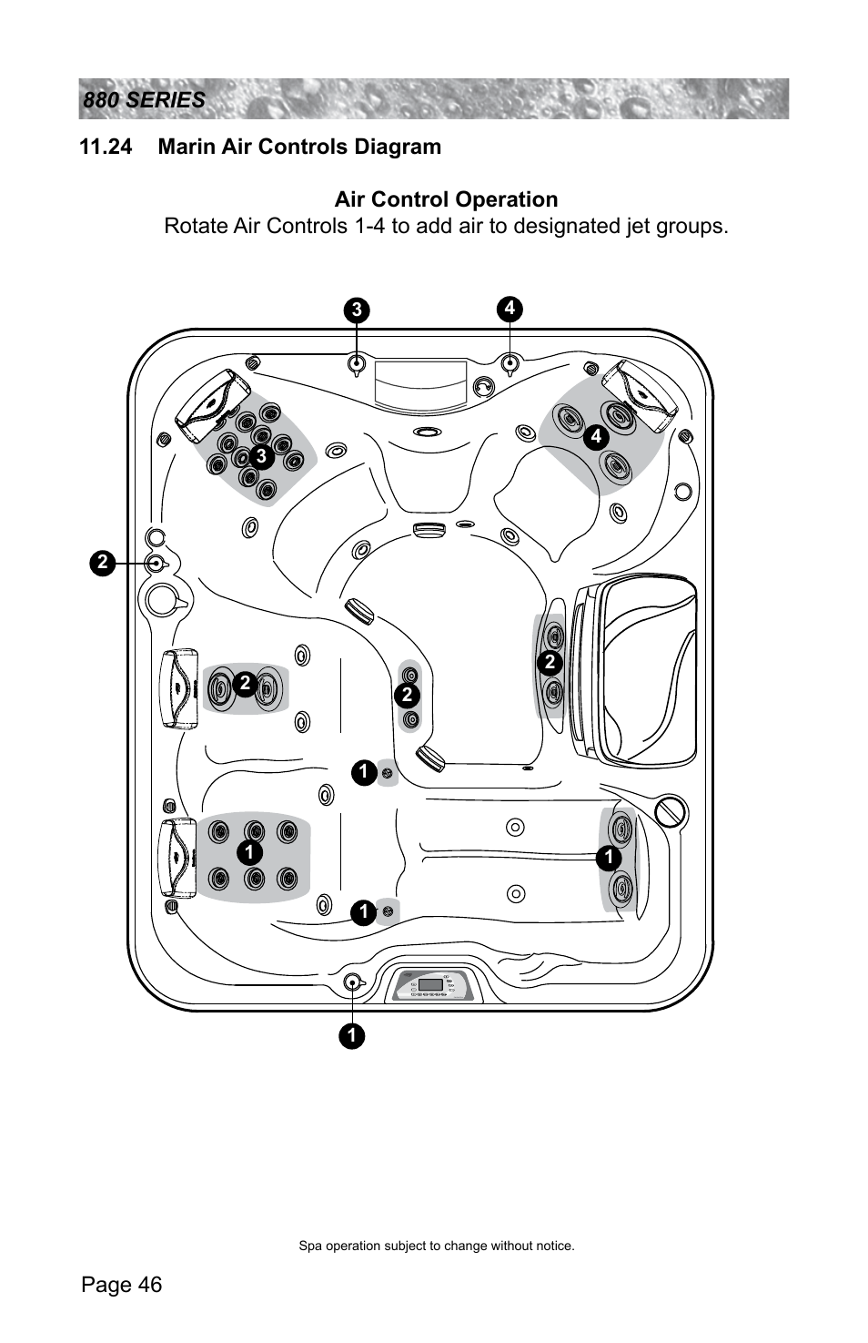 24 marin air controls diagram | Sundance Spas ALTAMAR 880 User Manual | Page 52 / 92