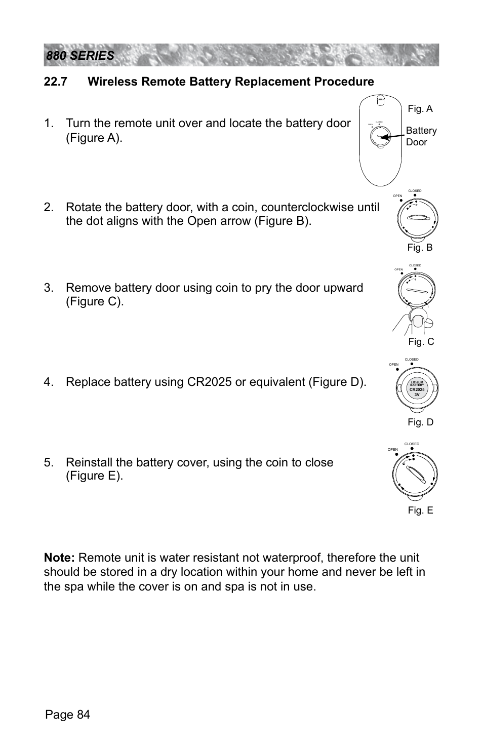 7 wireless remote battery replacement procedure | Sundance Spas ALTAMAR 880 User Manual | Page 90 / 92