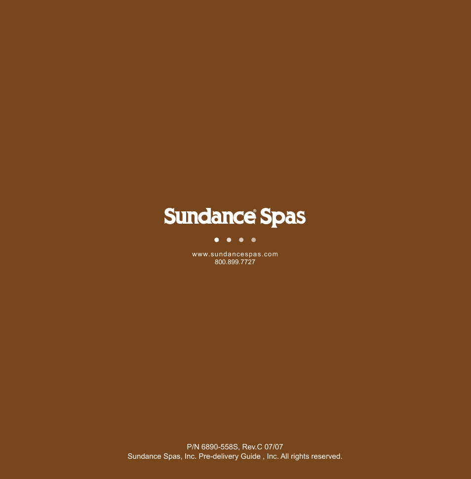 Sundance Spas 850 Series User Manual | Page 24 / 24