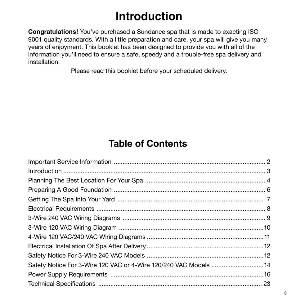 Sundance Spas 850 Series User Manual | Page 3 / 24