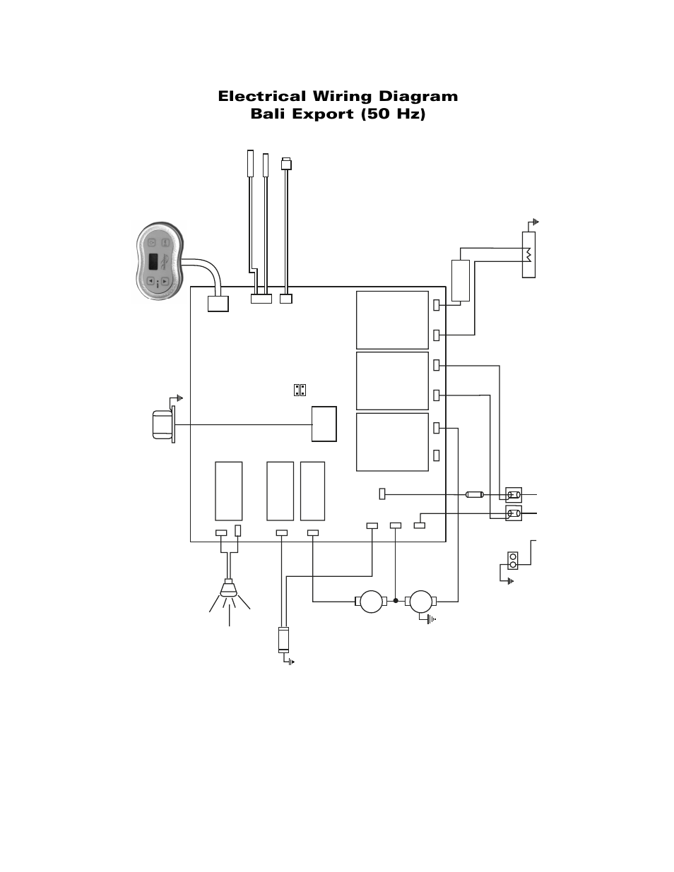 Bali export (50 hz), Wiring diagram bali export (50 hz), Electrical wiring diagram bali export (50 hz) | Page 31 | Sundance Spas Maxxus User Manual | Page 34 / 37