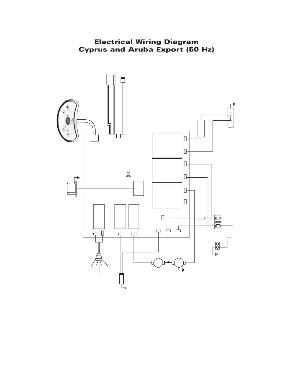 Cyprus and aruba (50 hz), Wiring diagram cyprus and aruba export (50 hz), Page 32 | Sundance Spas Maxxus User Manual | Page 35 / 37