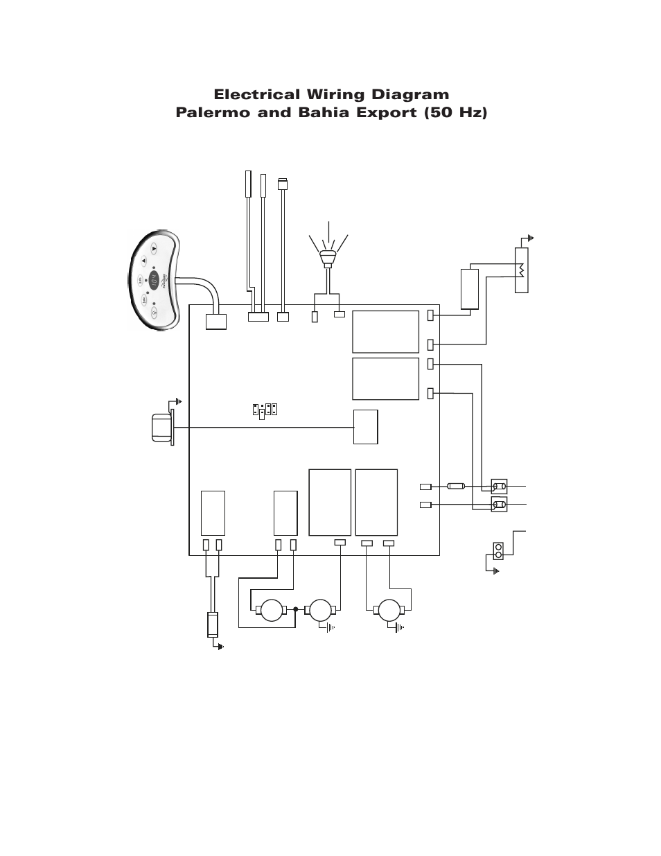 Palermo and bahia export (50 hz), Wiring diagram palermo and bahia export (50 hz), Page 33 | Sundance Spas Maxxus User Manual | Page 36 / 37