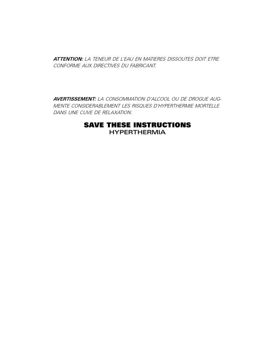 Save these instructions | Sundance Spas Maxxus User Manual | Page 9 / 37