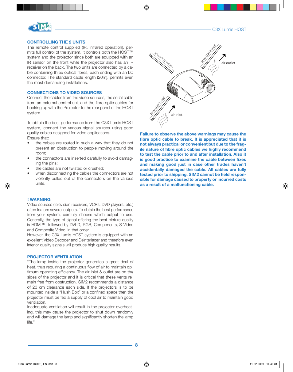 Sim2 Multimedia LUMIS HOST C3X User Manual | Page 10 / 32