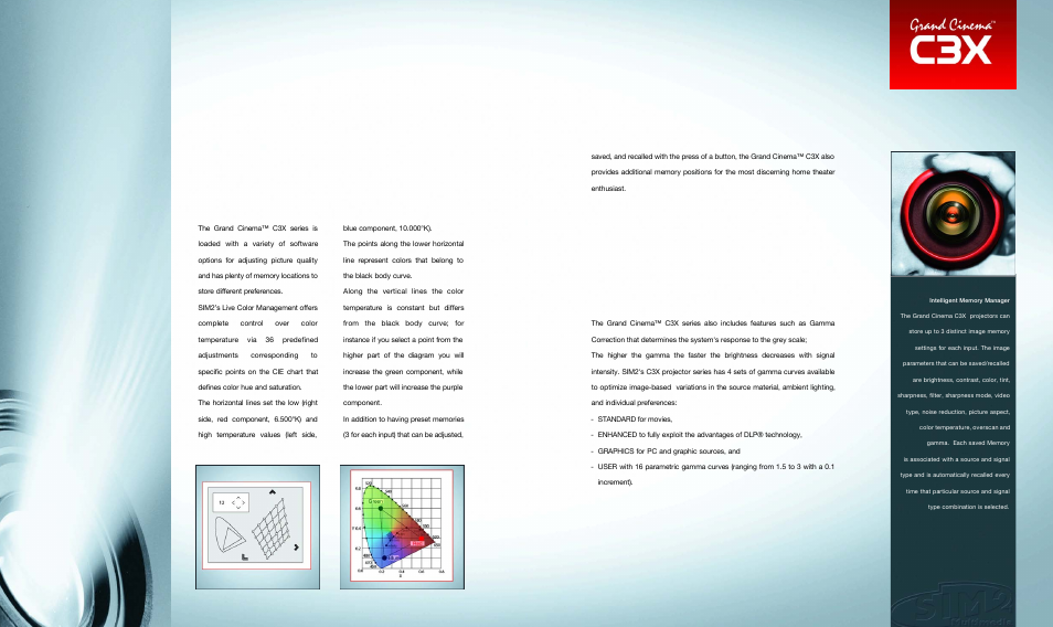 Gamma correction, Sim2’s live color management | Sim2 Multimedia DLP Video Projector C3X Link User Manual | Page 7 / 12
