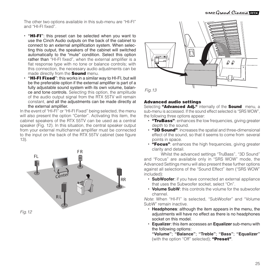 Sim2 Multimedia Grand Cinema RTX 55TV User Manual | Page 25 / 40