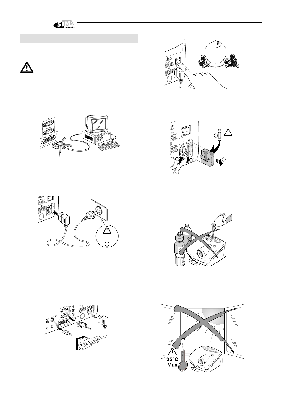 4 safety warnings | Sim2 Multimedia HT 250 User Manual | Page 4 / 26