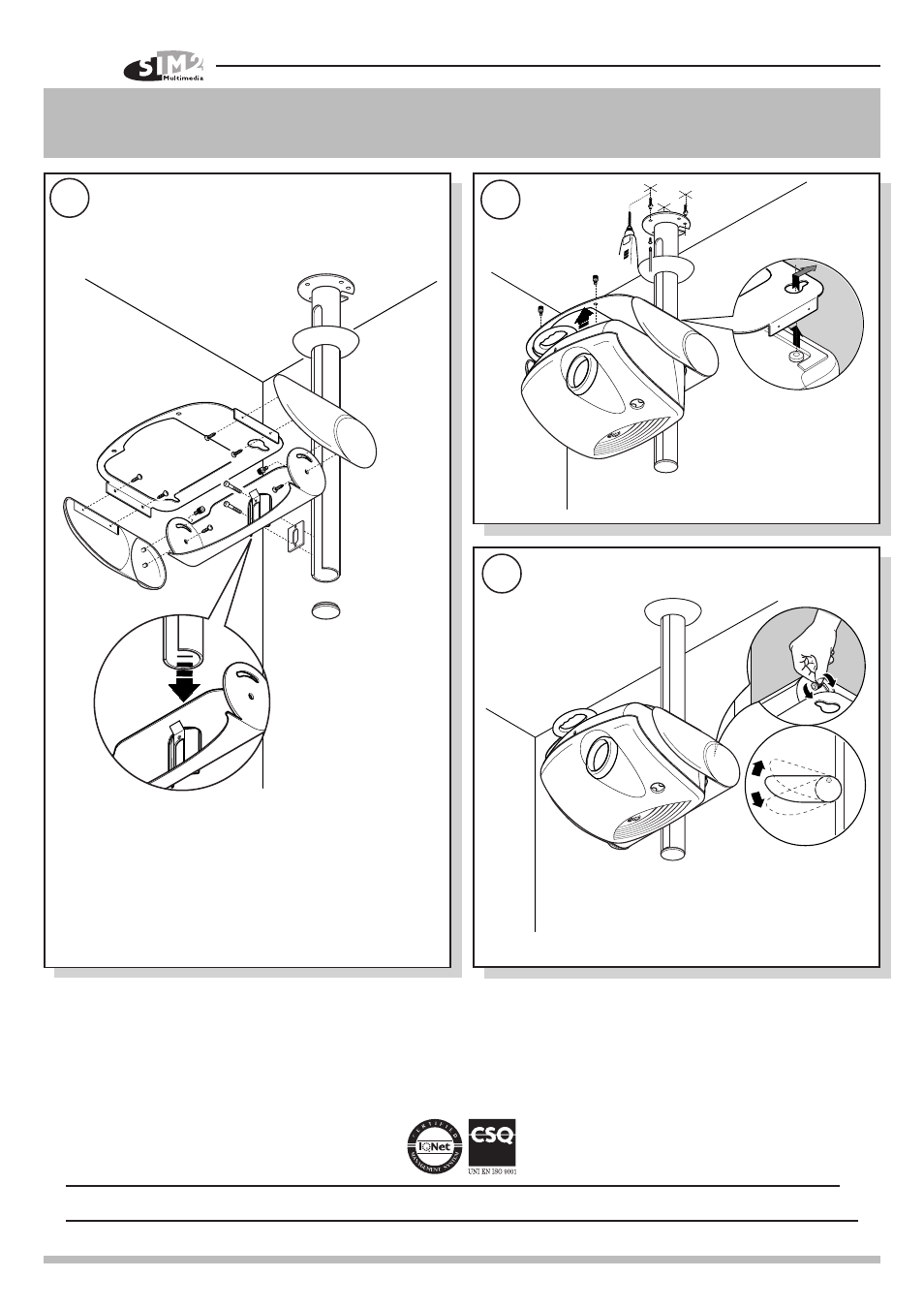 Ceiling installation, Installazione del proiettore a soffitto | Sim2 Multimedia HT 200 User Manual | Page 4 / 4
