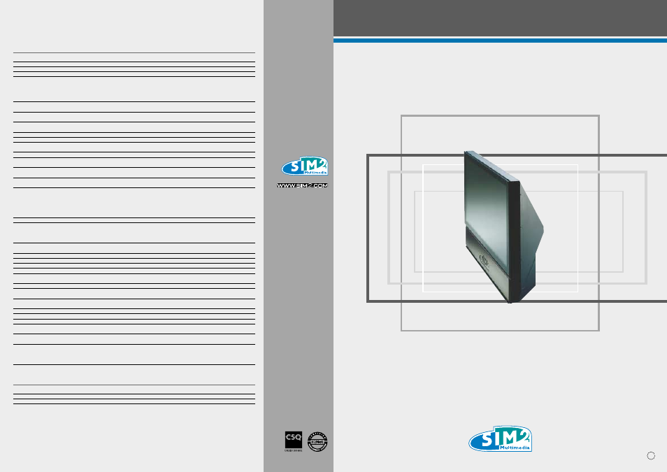 Sim2 Multimedia SMG45 D169 User Manual | 2 pages