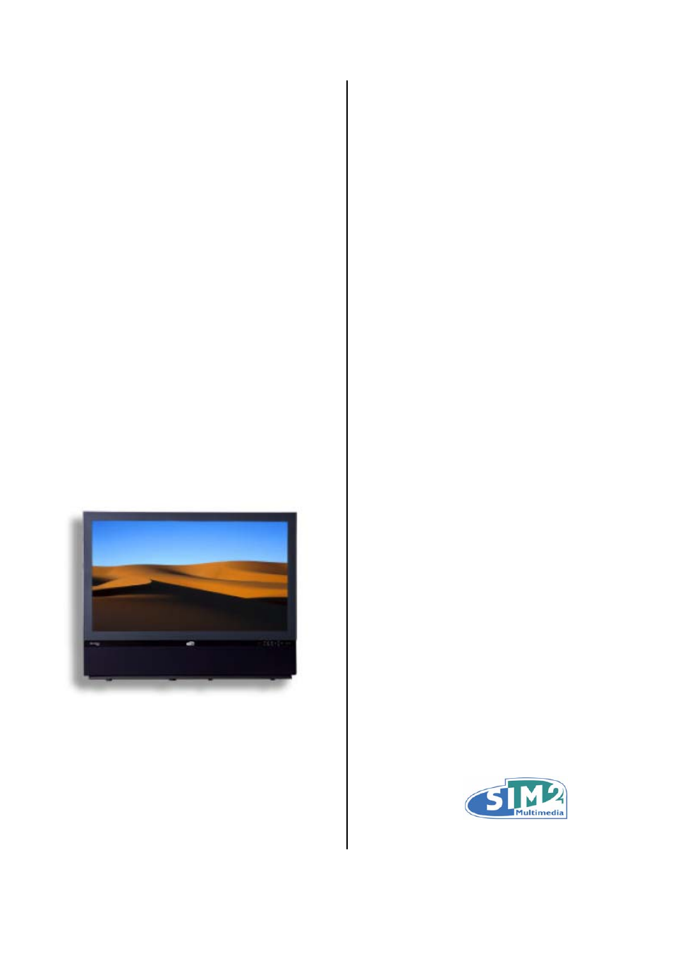 Sim2 Multimedia DOMINO 55M User Manual | 12 pages