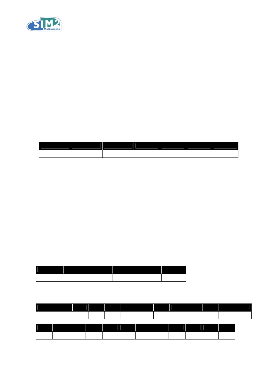 Communication protocol, Header, Payload | Eader, Ayload | Sim2 Multimedia DOMINO 55M User Manual | Page 4 / 12
