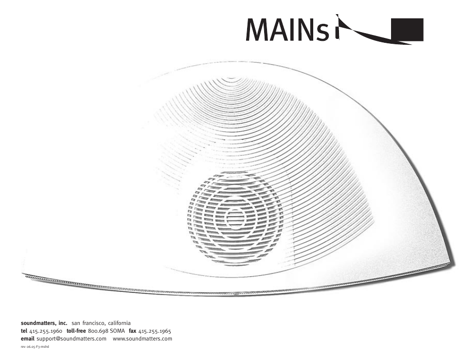 Soundmatters MAINstage HD User Manual | 6 pages