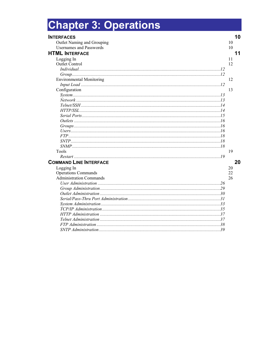 Operations, Hapter, Perations | Chapter 3: operations | Sentry Industries PT40 User Manual | Page 13 / 64