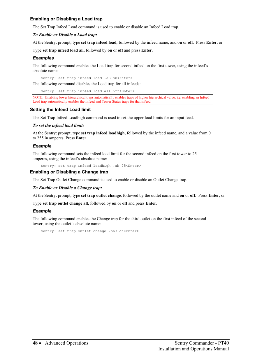 Sentry Industries PT40 User Manual | Page 52 / 64
