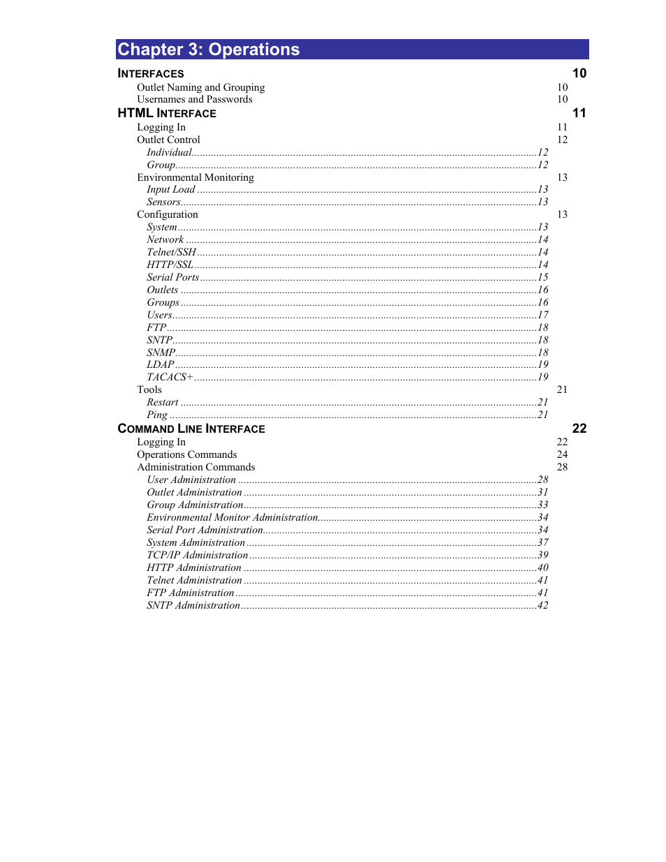 Operations, Hapter, Perations | Chapter 3: operations | Sentry Industries PT22 User Manual | Page 9 / 74