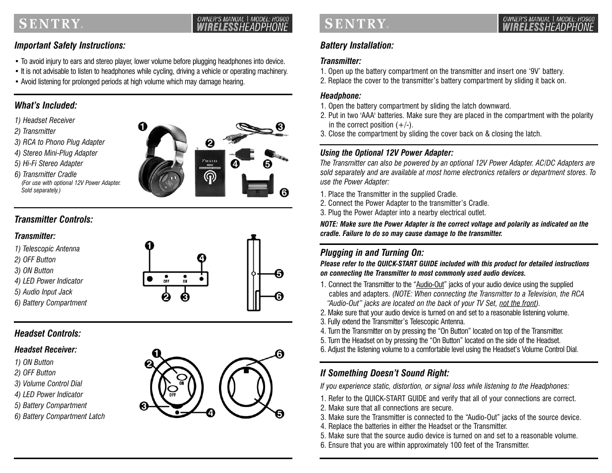 Sentry Industries HO900 User Manual | Page 2 / 3