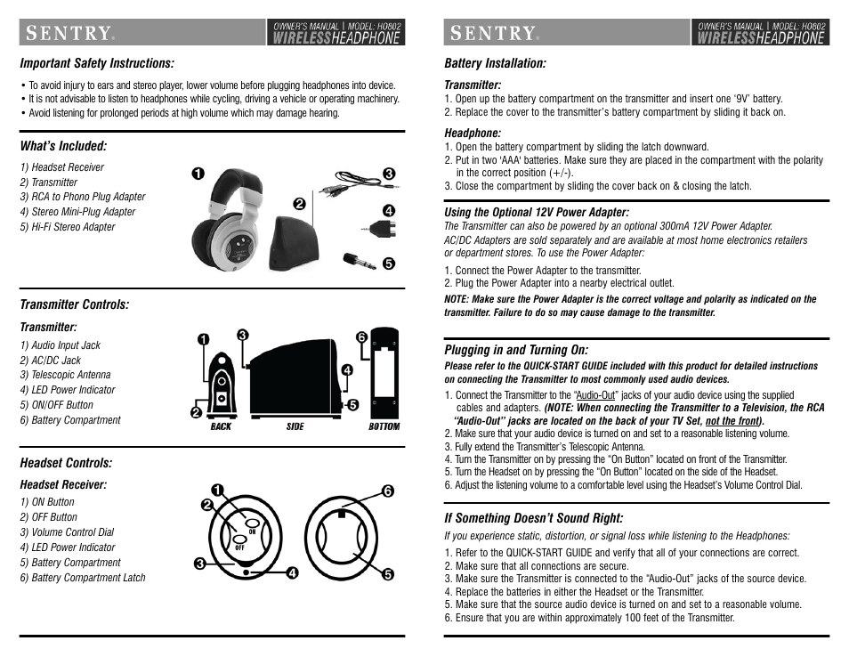 Sentry Industries HO802 User Manual | Page 2 / 3
