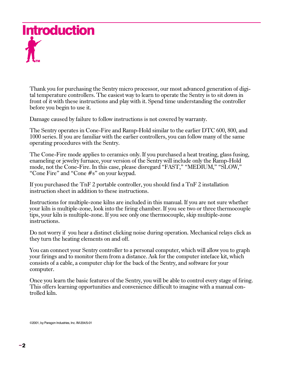 Introduction | Sentry Industries Sentry 2.0 User Manual | Page 2 / 32