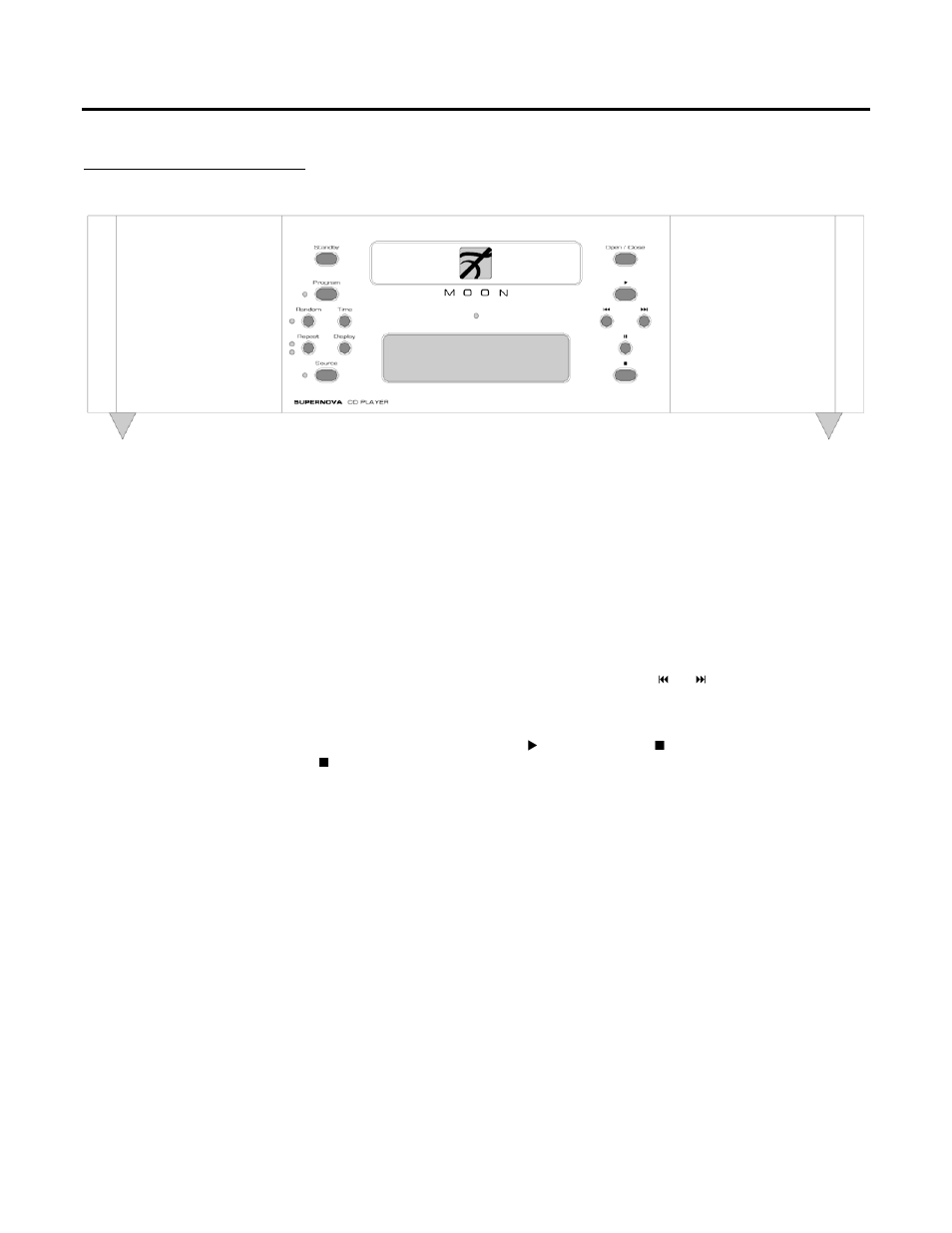 Front panel controls | Simaudio SuperNova CD Player User Manual | Page 8 / 13