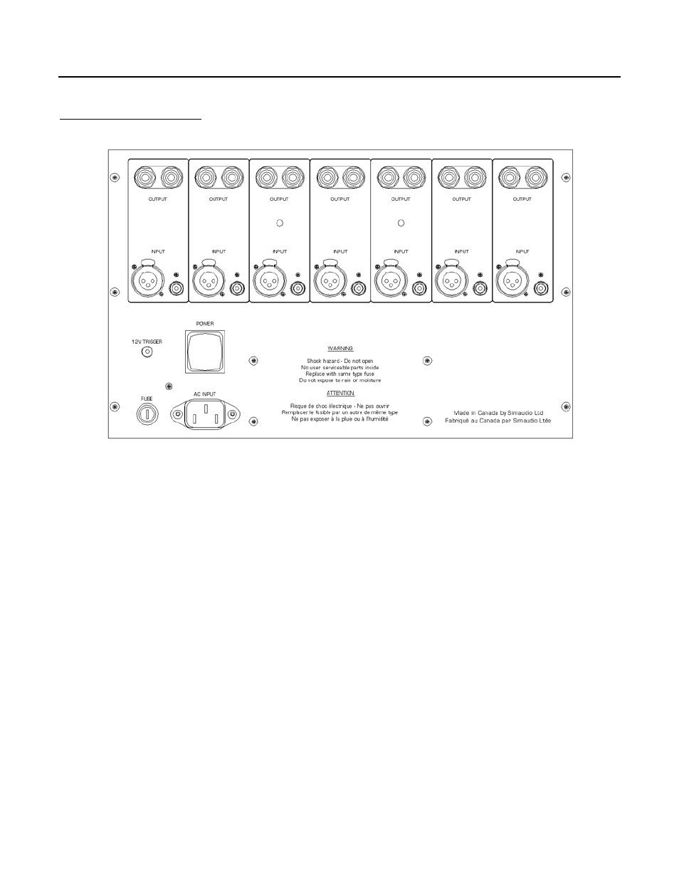 Rear panel layout | Simaudio AURORA User Manual | Page 5 / 8