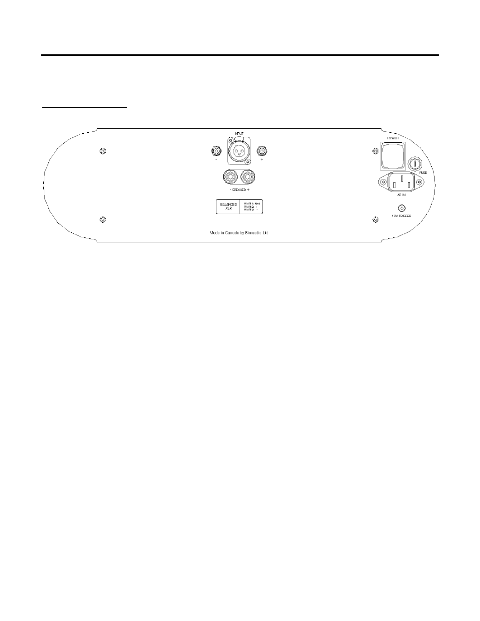 Rear panel | Simaudio W-6 User Manual | Page 7 / 13