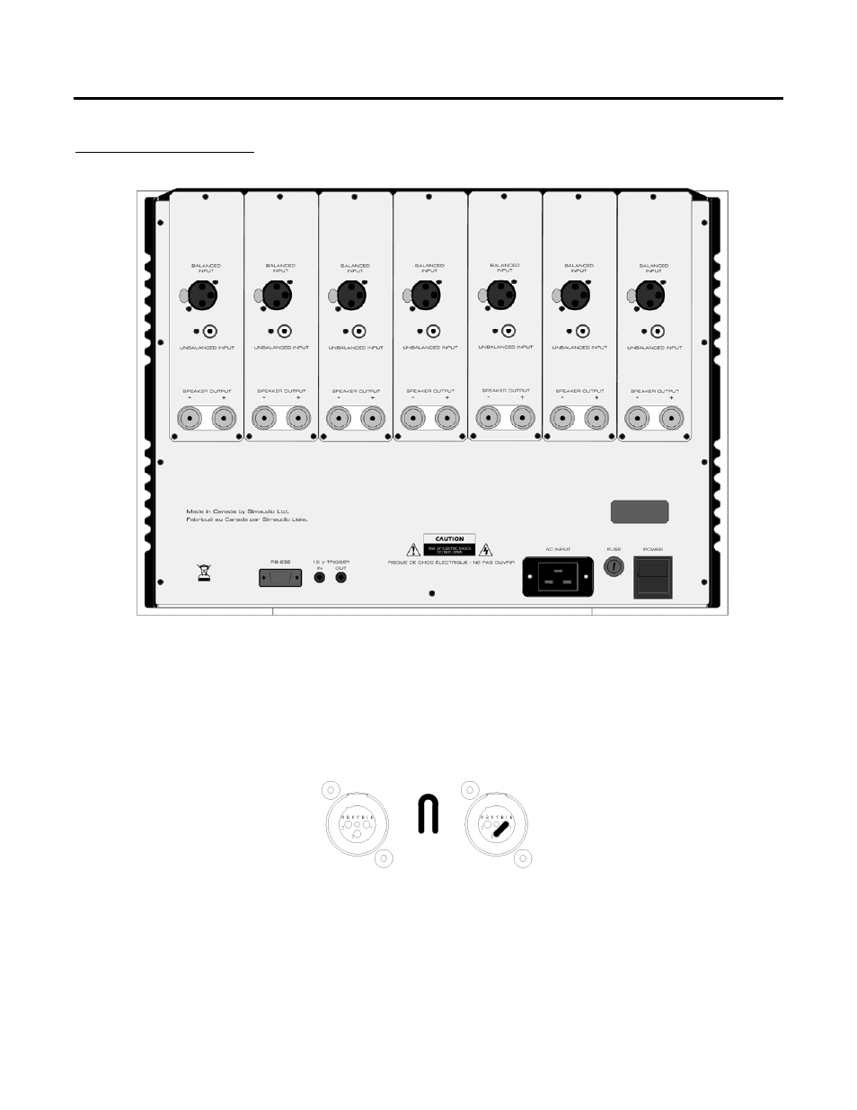 Rear panel layout | Simaudio MC-8 User Manual | Page 8 / 11