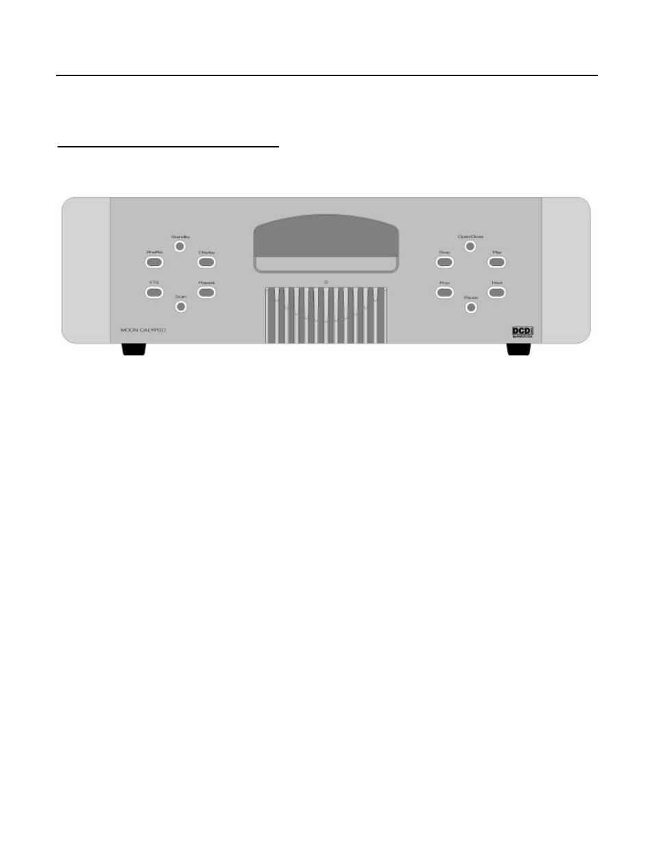 Front panel controls | Simaudio Calypso User Manual | Page 11 / 39