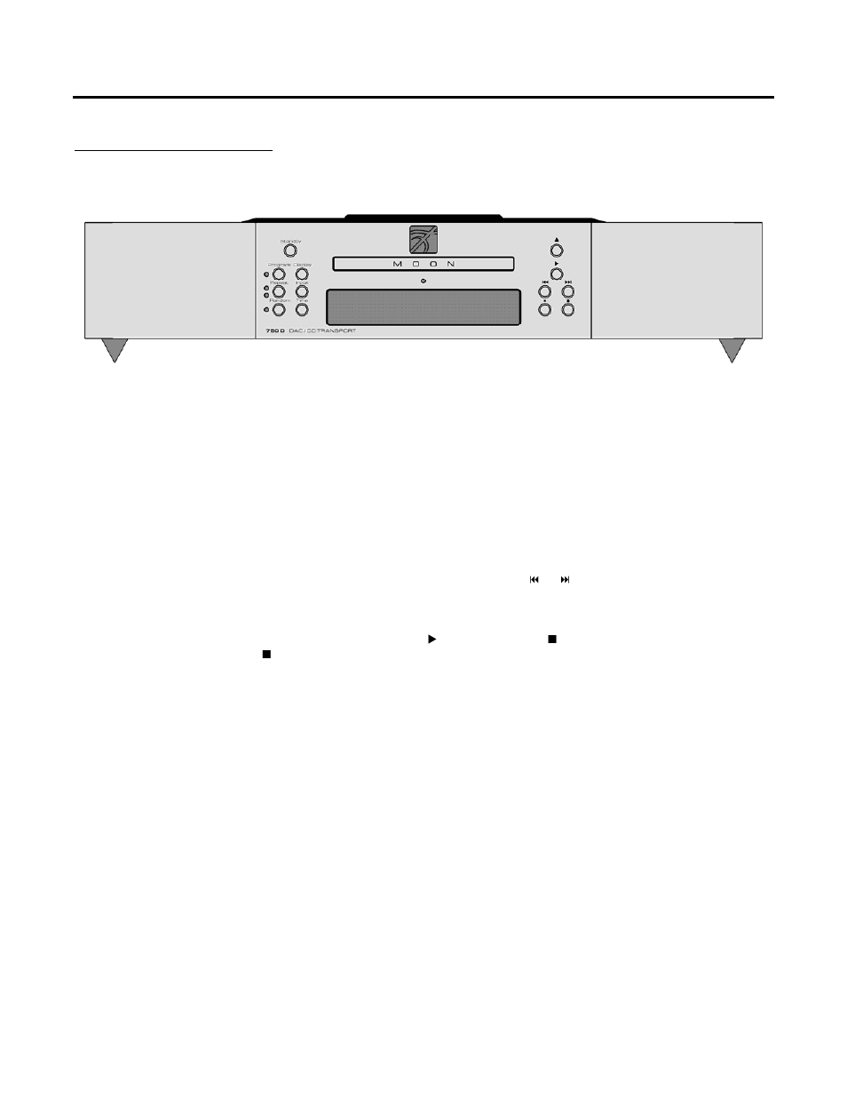 Front panel controls | Simaudio 750 D User Manual | Page 7 / 13