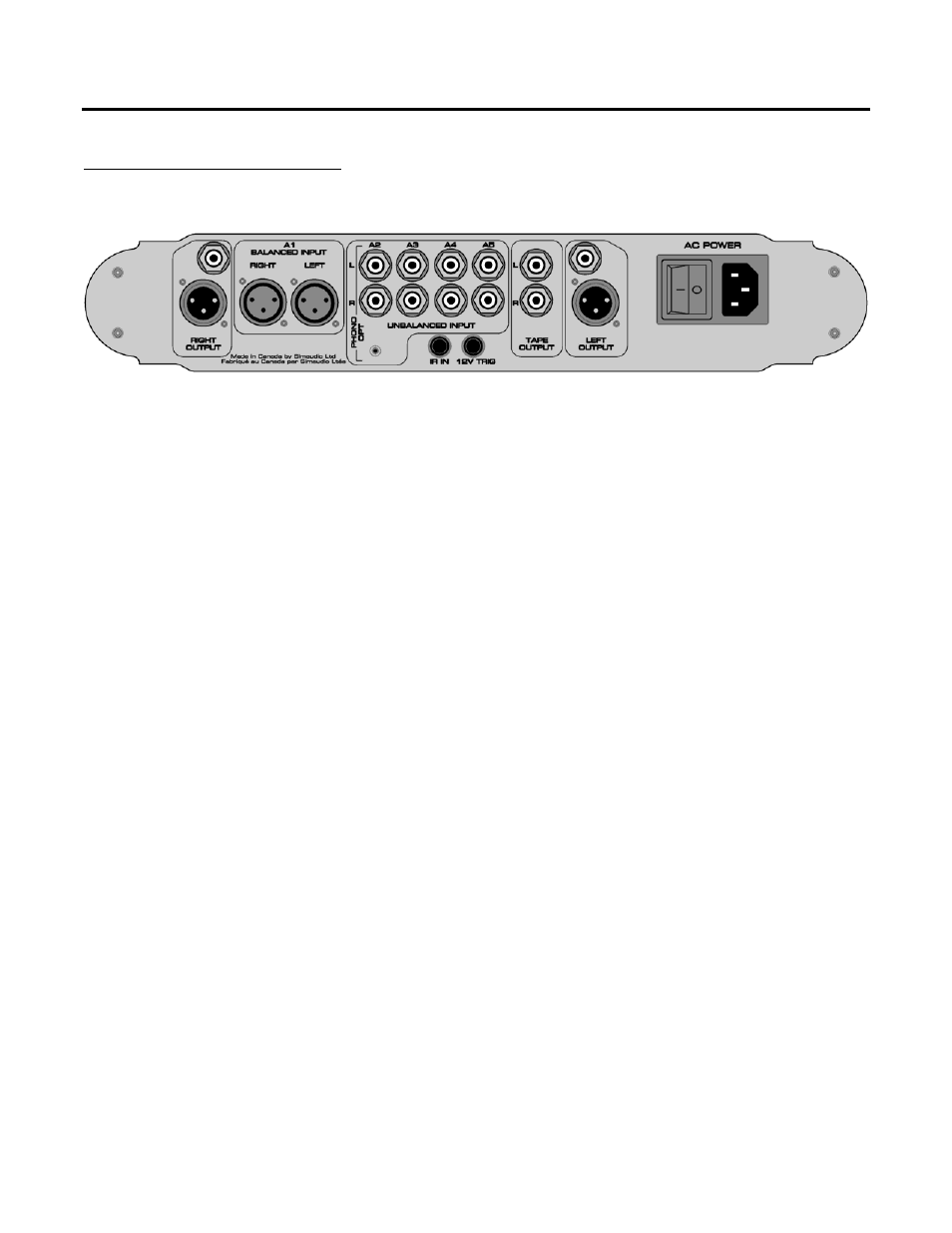 Rear panel connections | Simaudio P 5.3 User Manual | Page 11 / 14