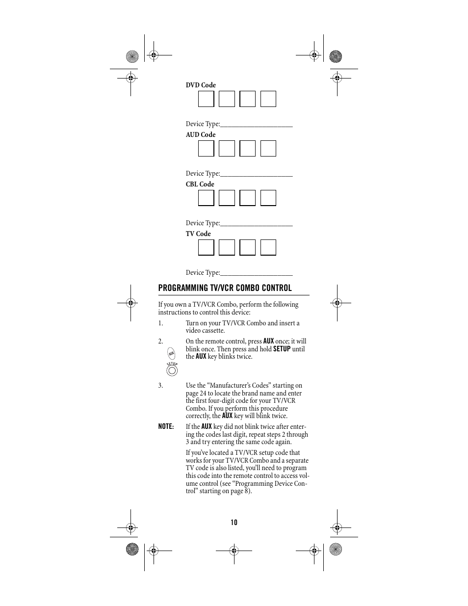 Shaw ATLAS PVR Universal Remote Control User Manual | Page 10 / 44