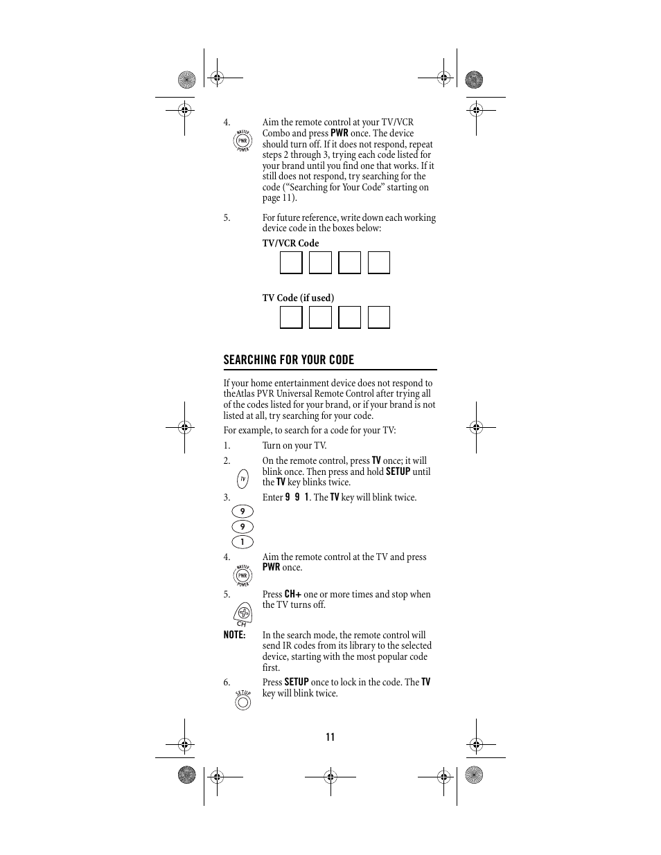 Shaw ATLAS PVR Universal Remote Control User Manual | Page 11 / 44
