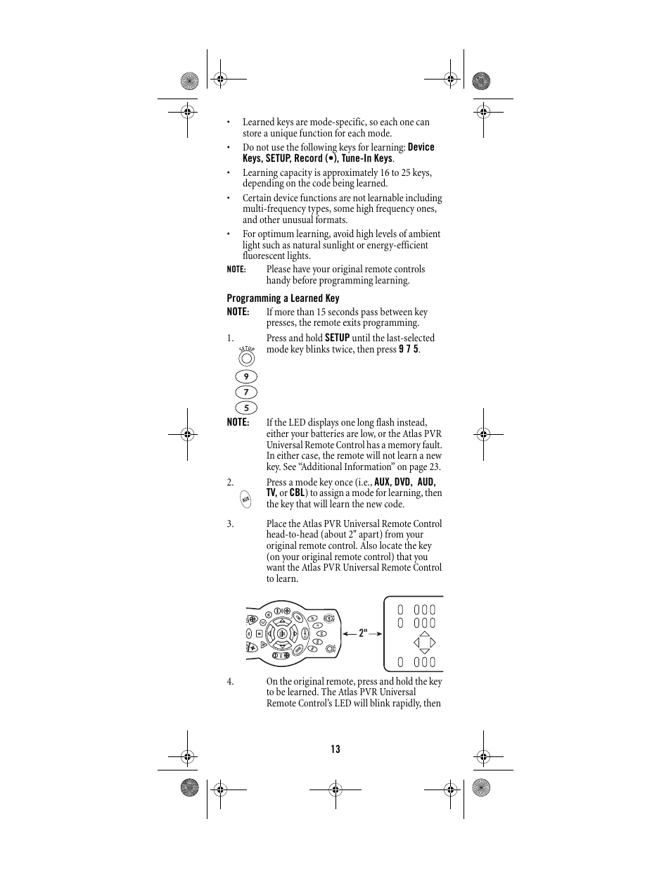 Shaw ATLAS PVR Universal Remote Control User Manual | Page 13 / 44