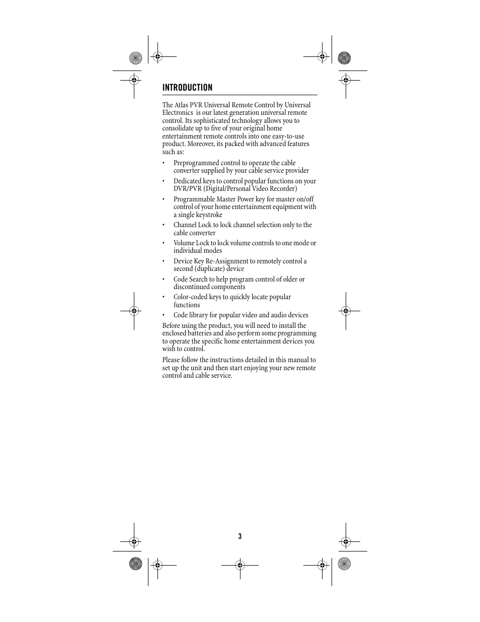 Shaw ATLAS PVR Universal Remote Control User Manual | Page 3 / 44