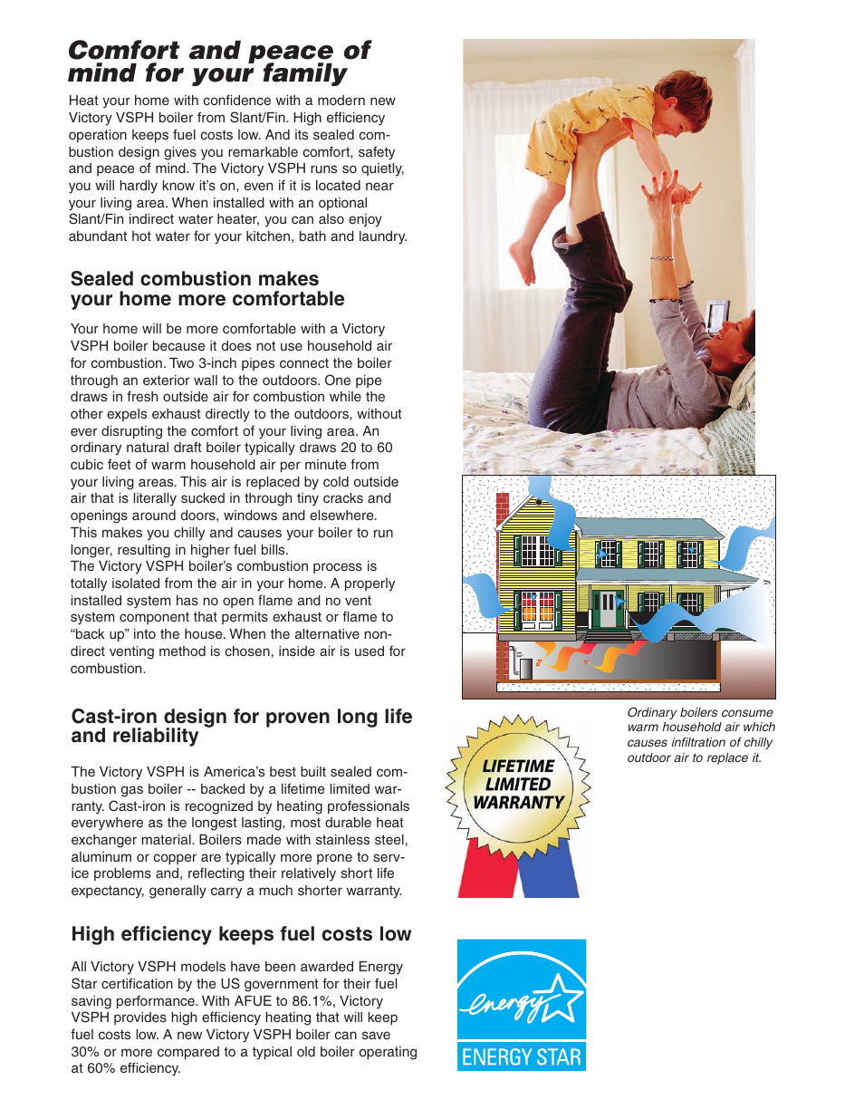 Comfort and peace of mind for your family | Slant/Fin VSPH-120 User Manual | Page 3 / 8