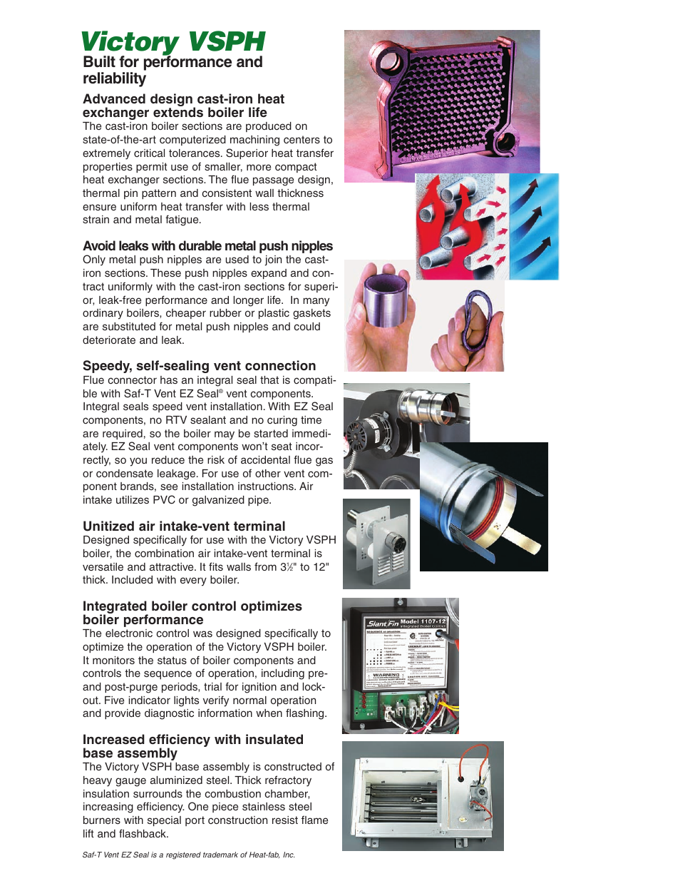 Victory vsph, Built for performance and reliability | Slant/Fin VSPH-120 User Manual | Page 4 / 8