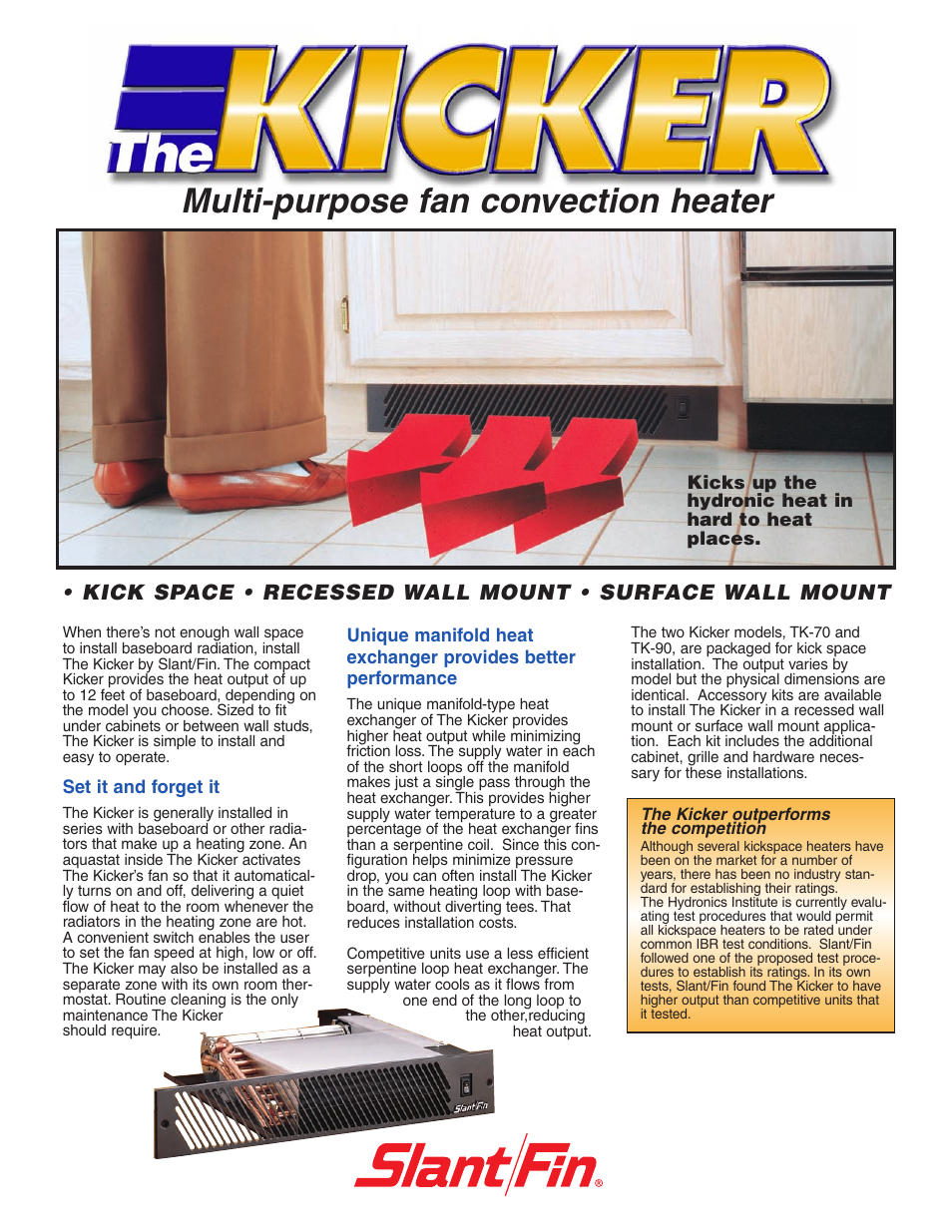 Slant/Fin Kicker TK-90 User Manual | 2 pages