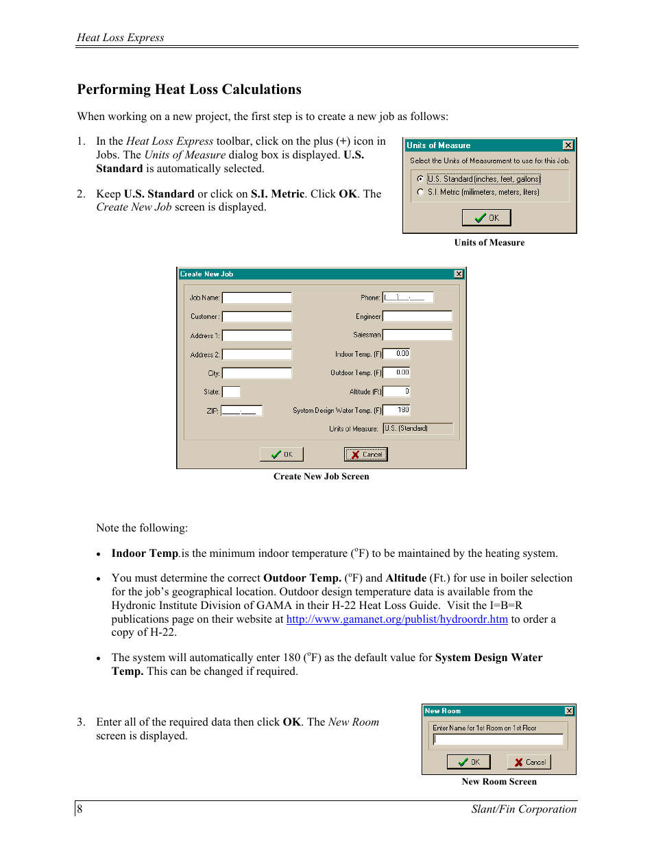 Erforming, Alculations, Performing heat loss calculations | Slant/Fin Hydronic Explorer 2 User Manual | Page 12 / 41