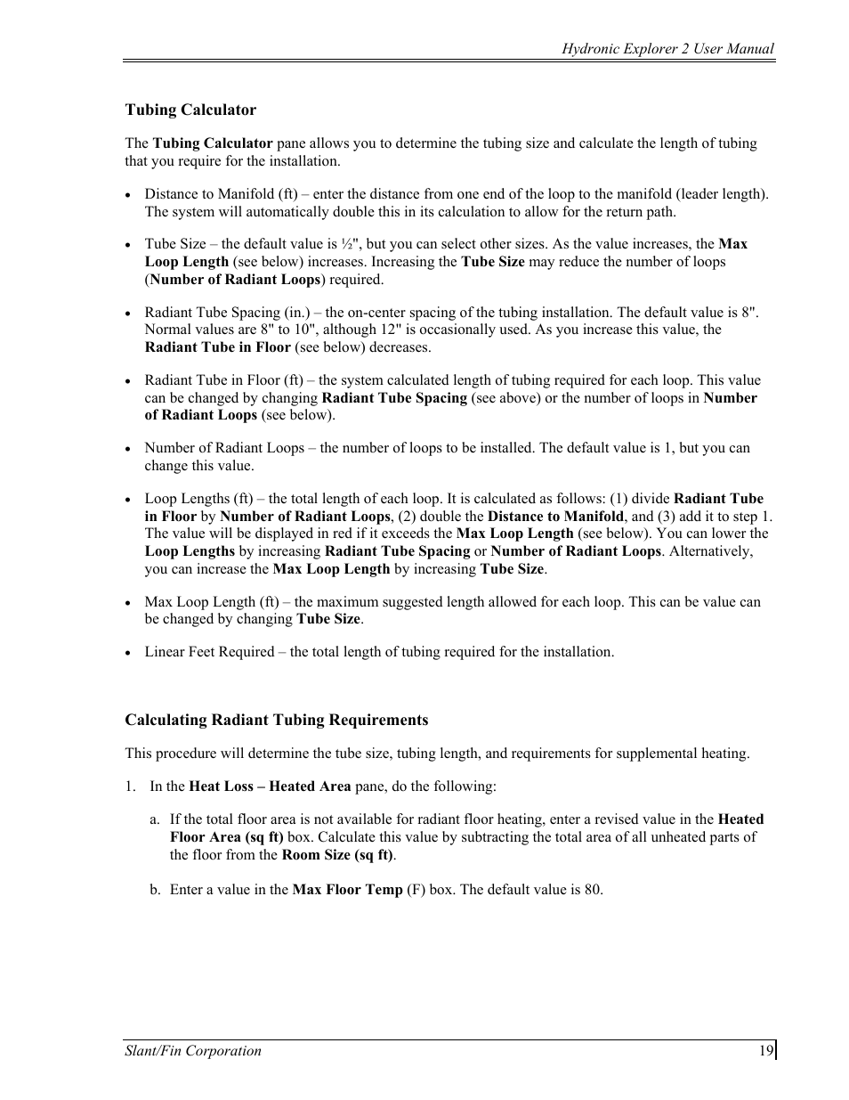 Calculating radiant tubing requirements | Slant/Fin Hydronic Explorer 2 User Manual | Page 23 / 41