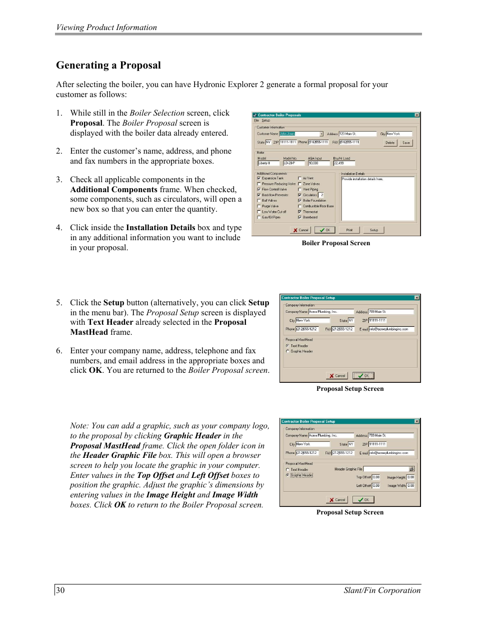 Enerating a, Roposal, Generating a proposal | Slant/Fin Hydronic Explorer 2 User Manual | Page 34 / 41