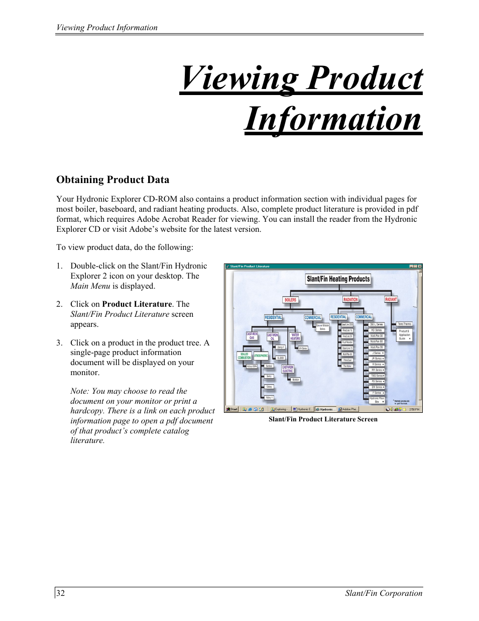 Viewing product information, Btaining, Roduct | Slant/Fin Hydronic Explorer 2 User Manual | Page 36 / 41