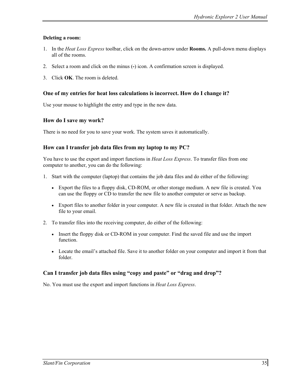 How do i save my work | Slant/Fin Hydronic Explorer 2 User Manual | Page 39 / 41