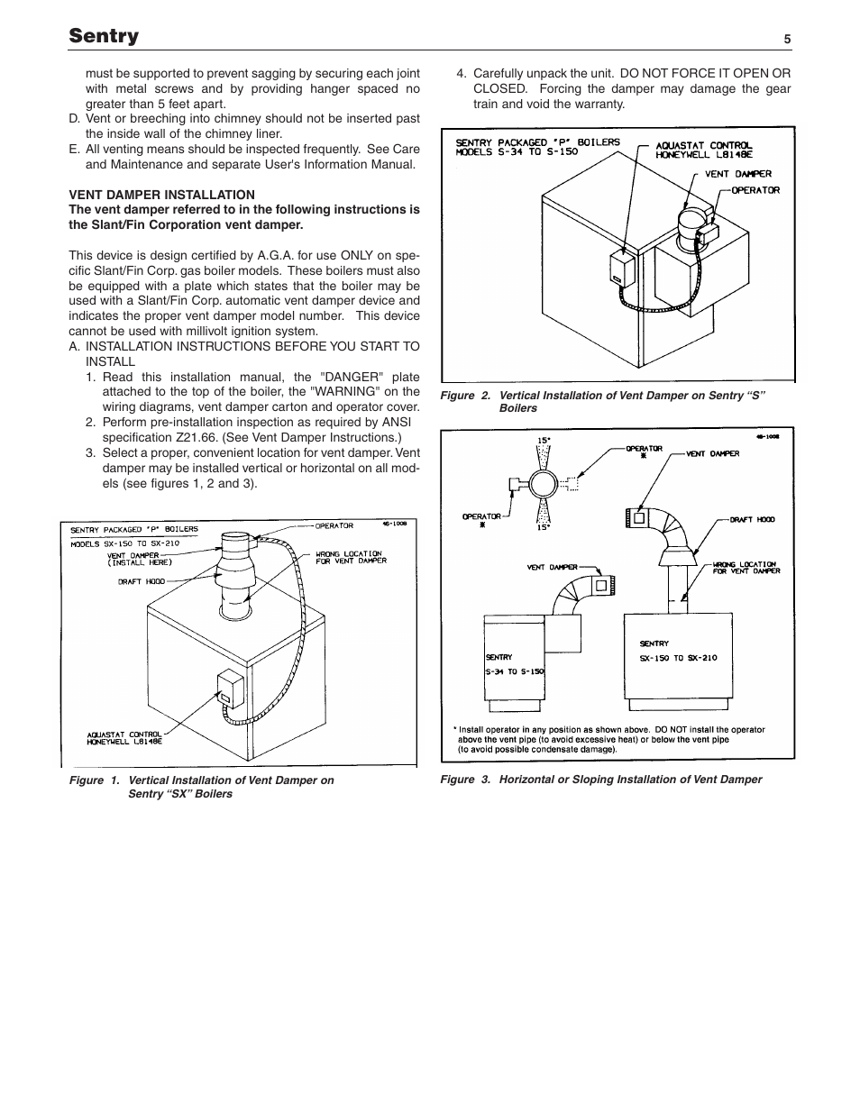 Sentry | Slant/Fin SENTRY SX-210 User Manual | Page 5 / 20