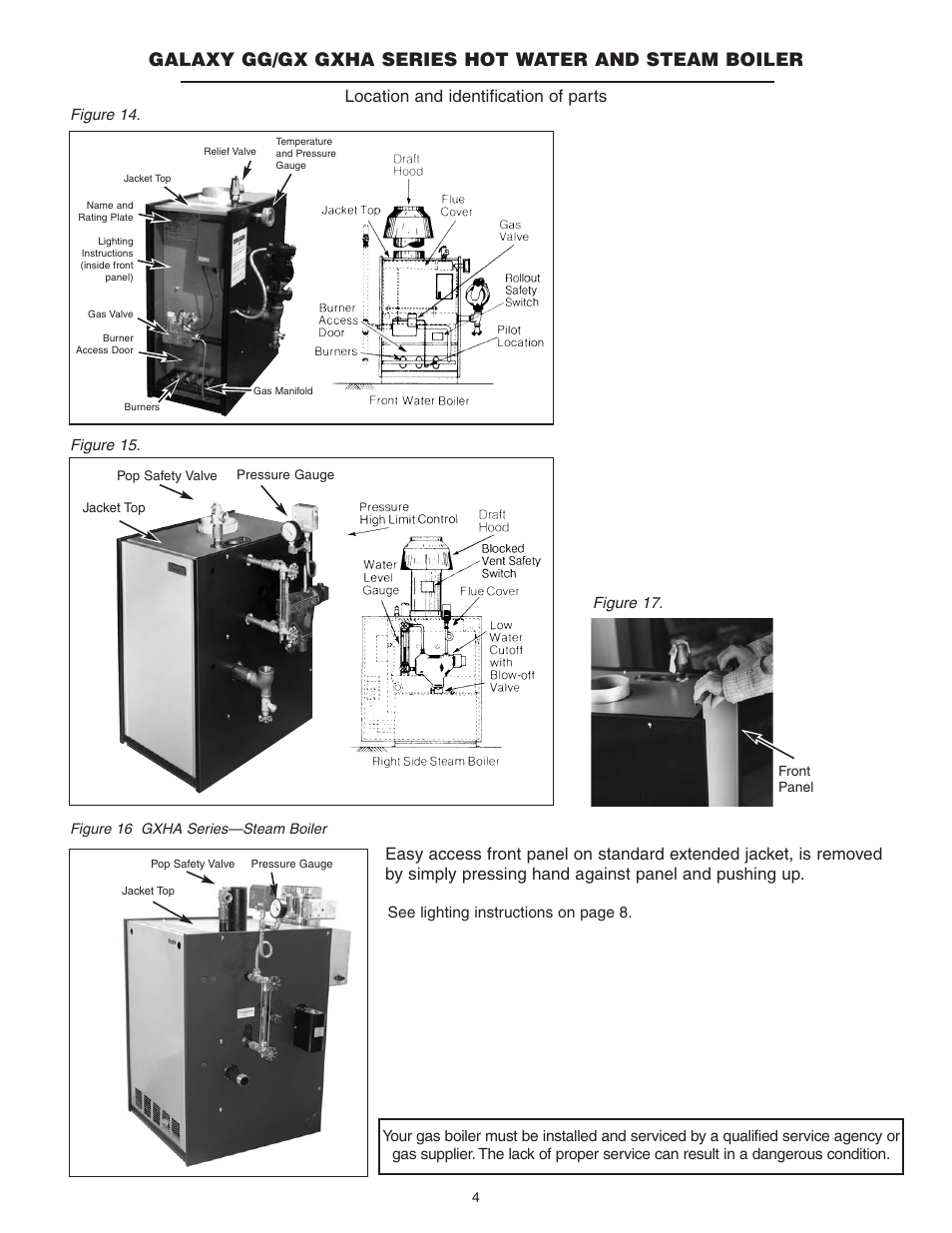 Location and identification of parts | Slant/Fin GALAXY GXH User Manual | Page 4 / 8