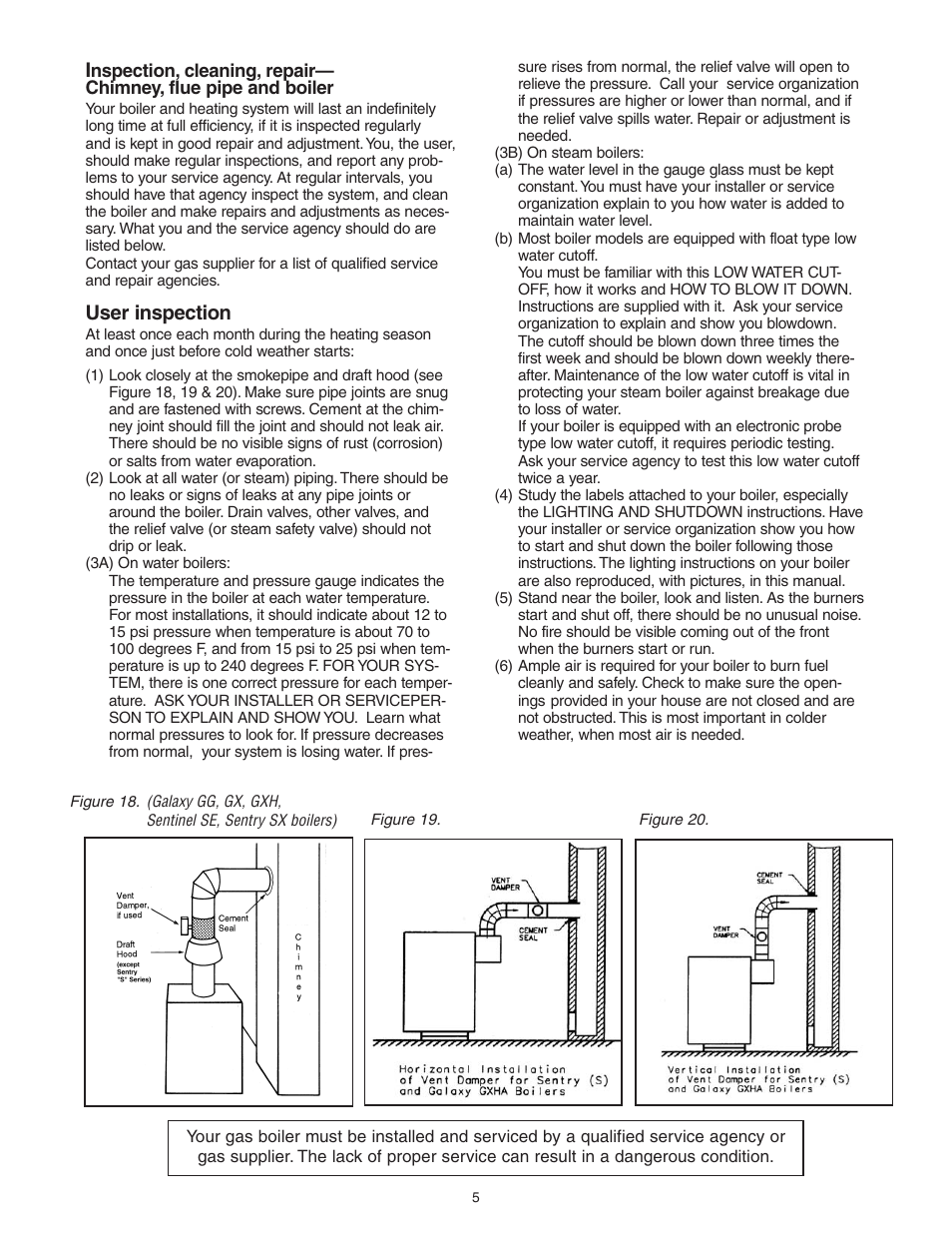 User inspection | Slant/Fin GALAXY GXH User Manual | Page 5 / 8
