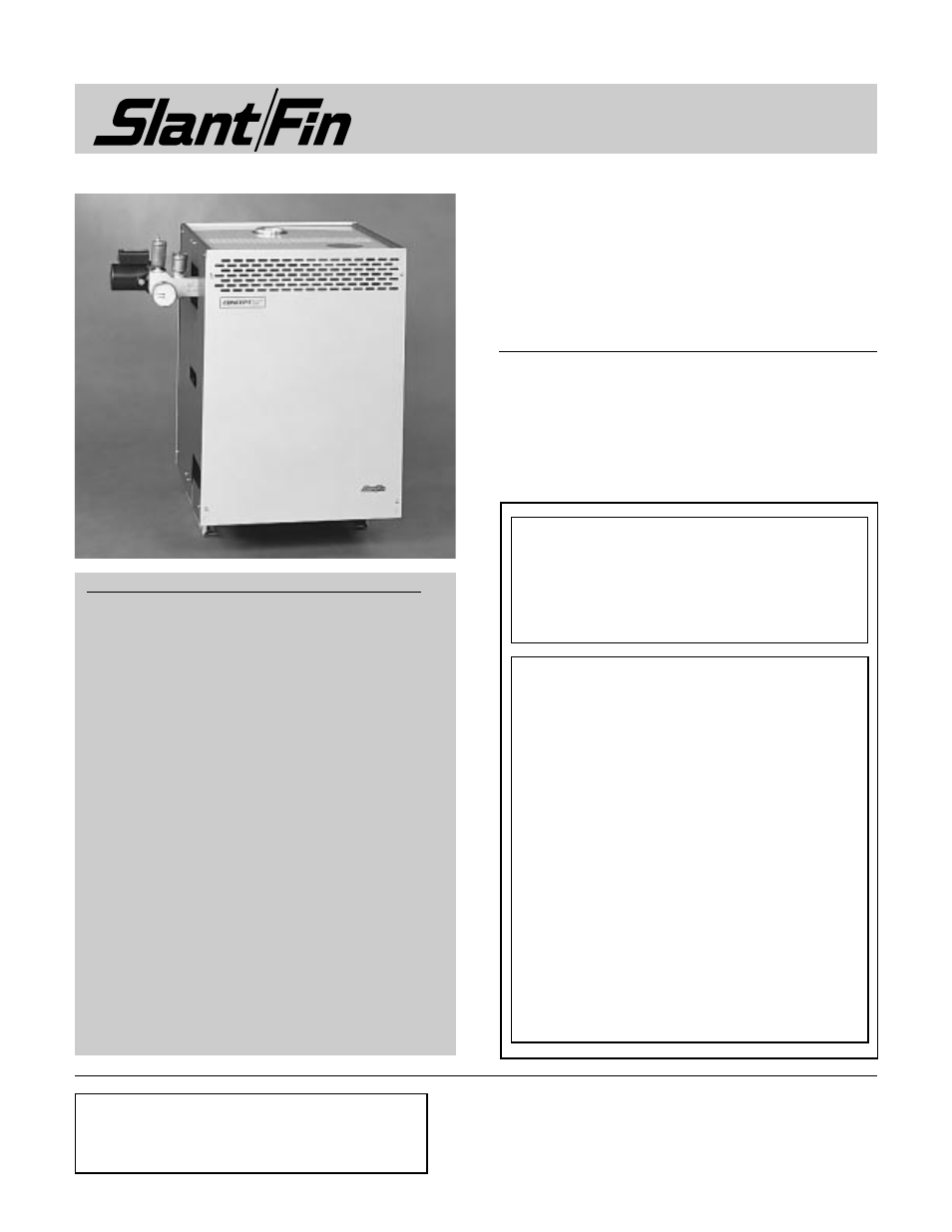 Slant/Fin 21 User Manual | 4 pages