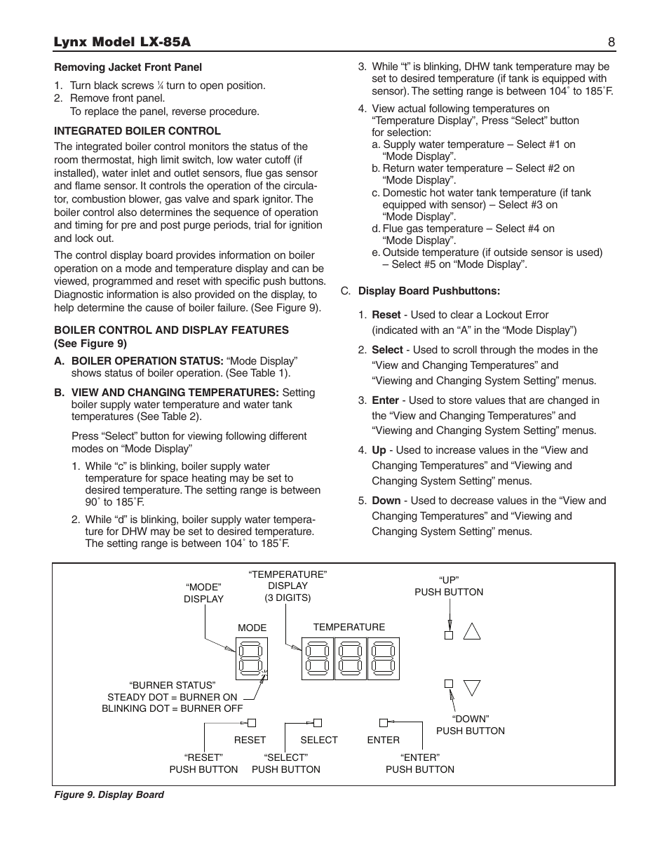 Lynx model lx-85a 8 | Slant/Fin Lynx LX-85A User Manual | Page 8 / 12
