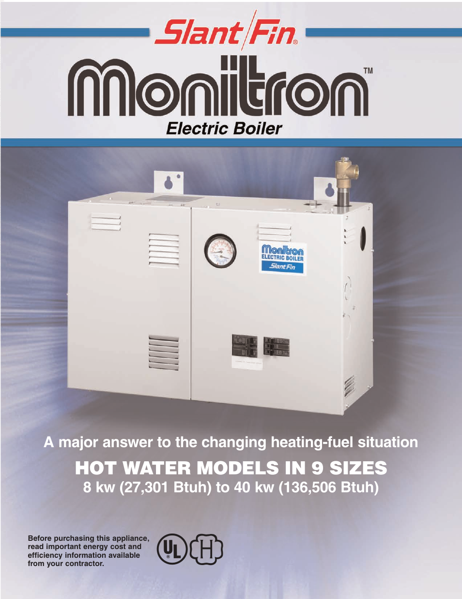 Slant/Fin Monitron EH Boilers User Manual | 4 pages