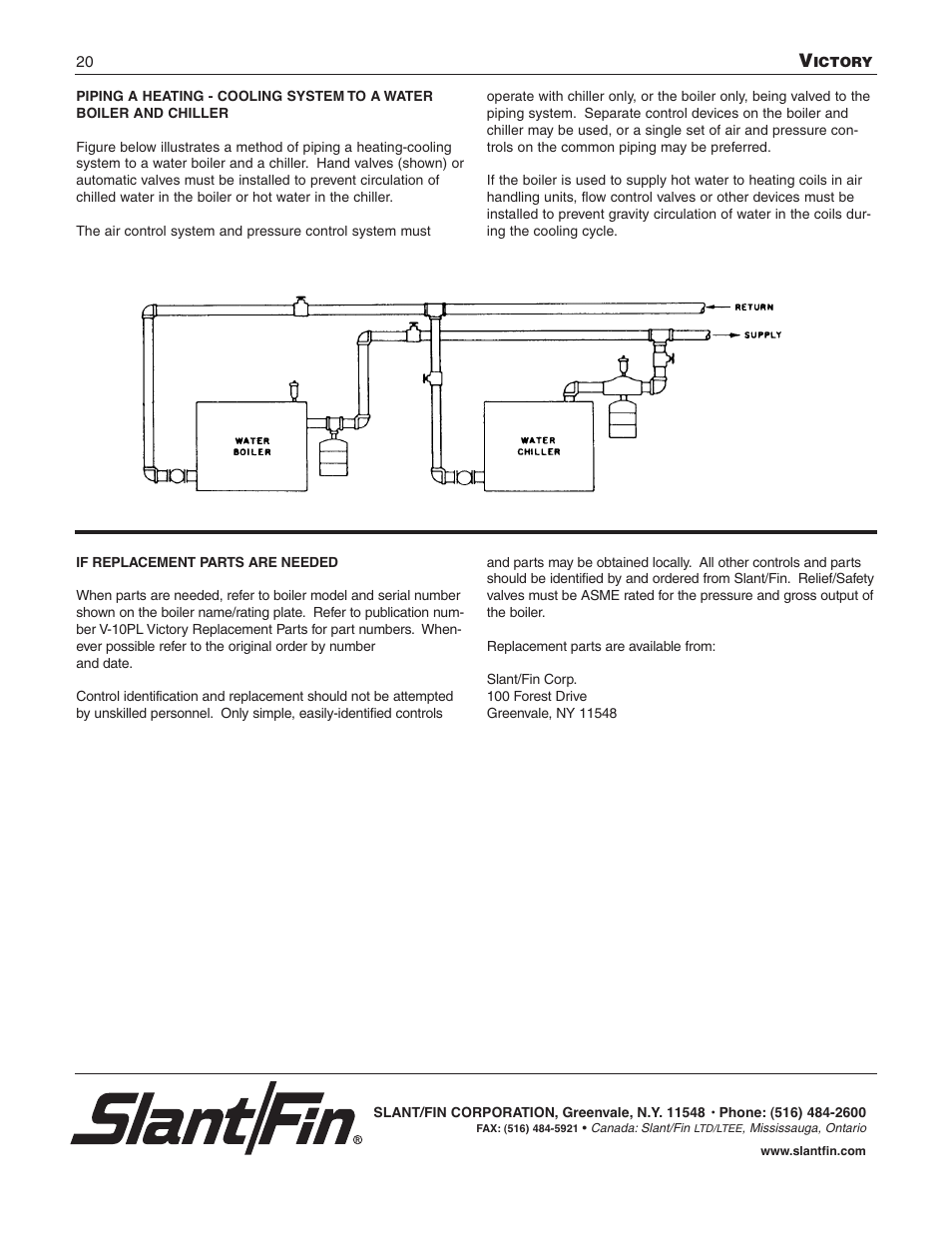 Slant/Fin V-33 User Manual | Page 20 / 20
